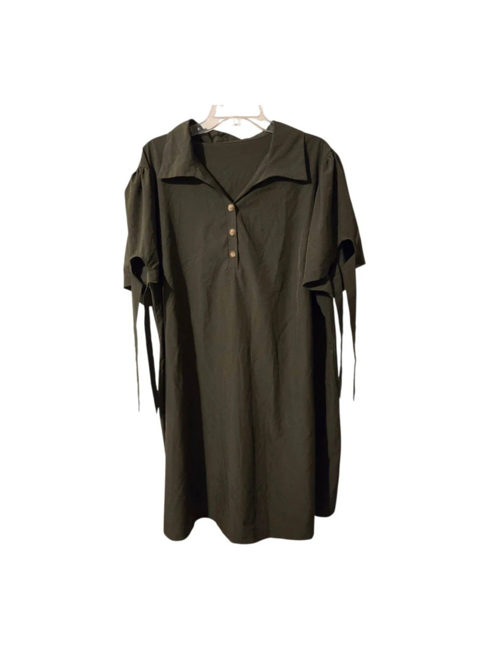 Shein dress with button detail and tie sleeves